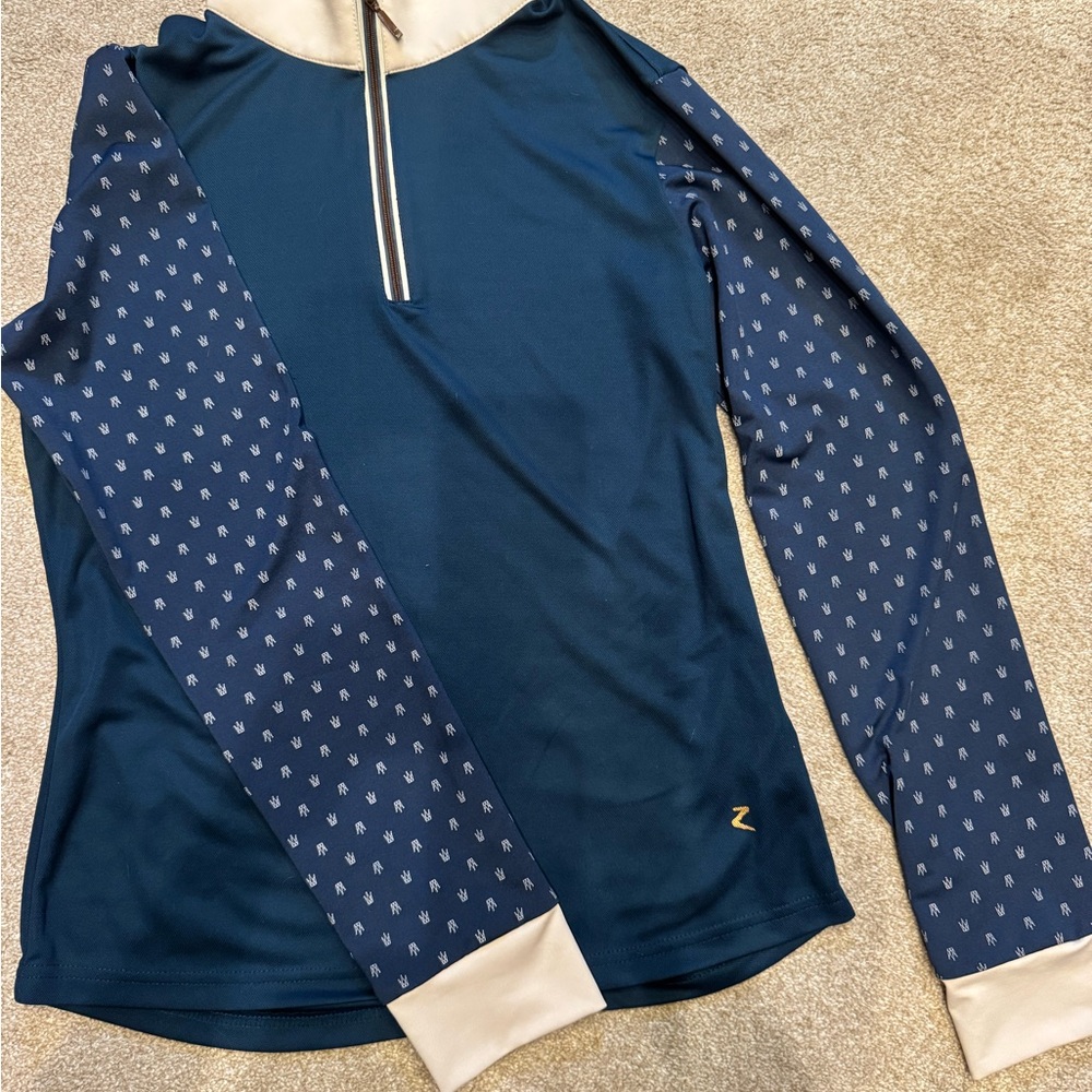 Blue Long Sleeve Quarter-Zip Top